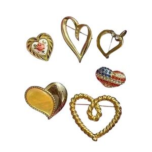 Heart Brooch Bundle of Six